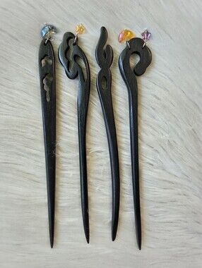 Handcrafted Wood Hair Pins (2)